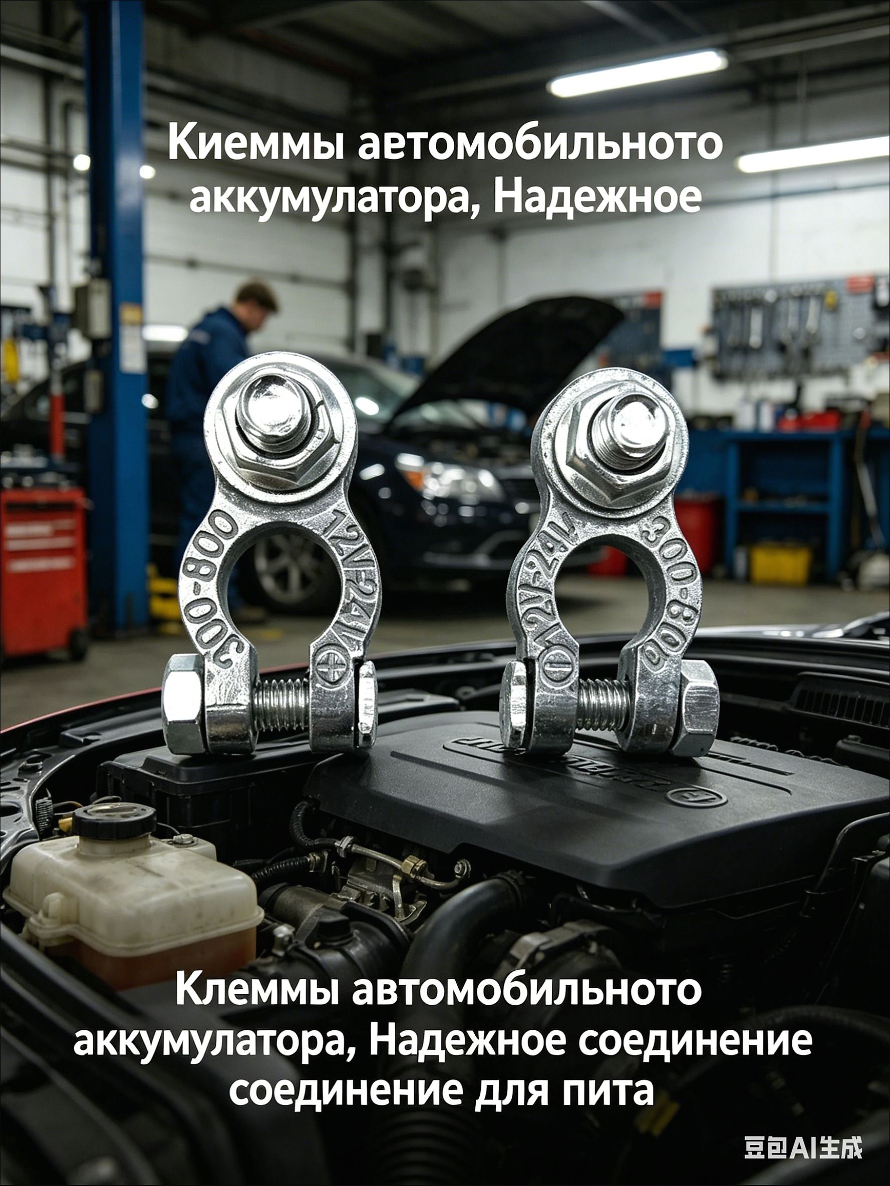 Универсальные клеммы аккумулятора 12/24V 10мм для улучшения подключения в автомобиле
