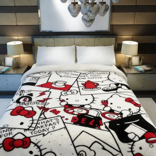 Плед плюшевый HelloKitty , Фланель, 75 см х 100 см