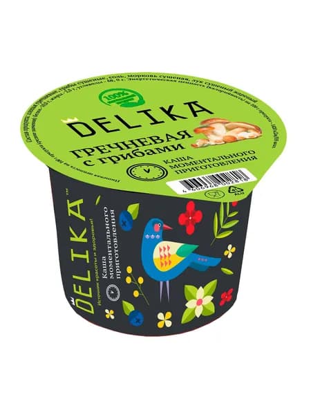 Каша Delika гречневая с грибами моментального приготовления, 43 г