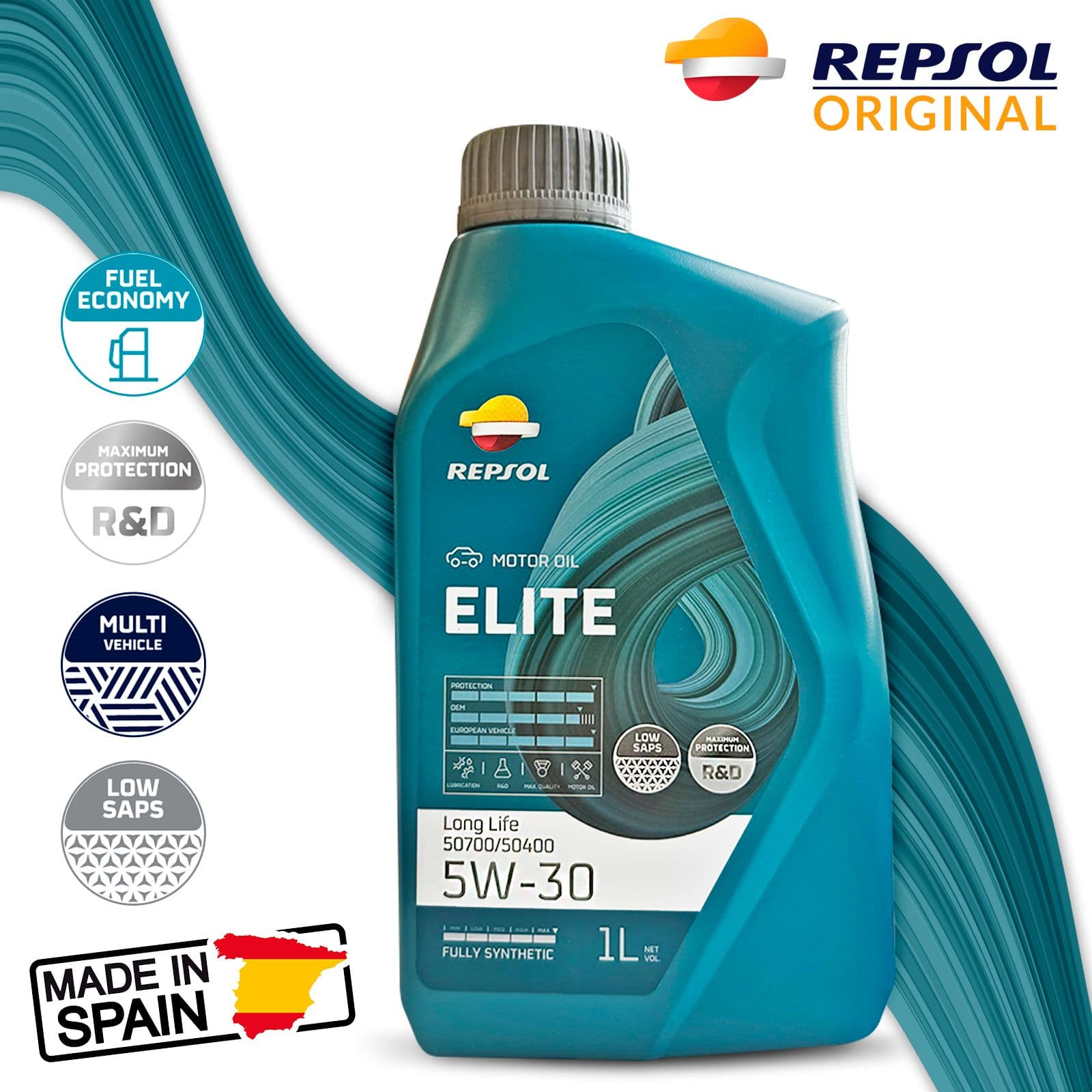 Repsol ELITE LONG LIFE API SN, ACEA C3 5W-30 Масло моторное, Синтетическое, 1 л