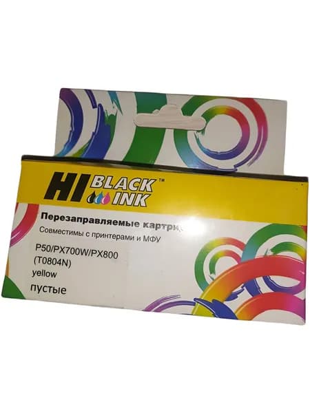 Картридж перезаправляемый Hi-Black (HB-T0804N) Yellow, для Epson P50/PX700W/PX800, пустой, с чипом