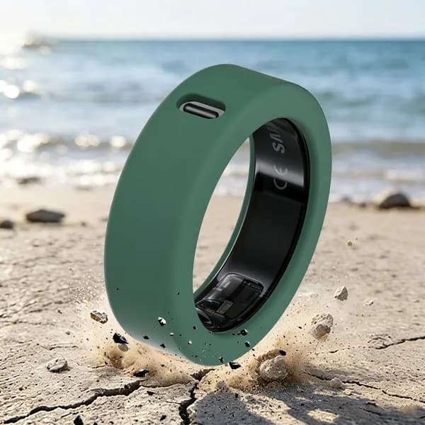 Чехол для умного кольца Oura Ring 5 из силикона, размер M, 4 штуки, винно-красный, темно-зеленый, синий, серебристый