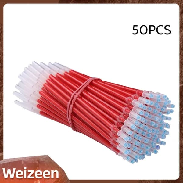 Эксклюзивные стержневые элементы с игольчатым механизмом для письменных принадлежностей 50 штук красные