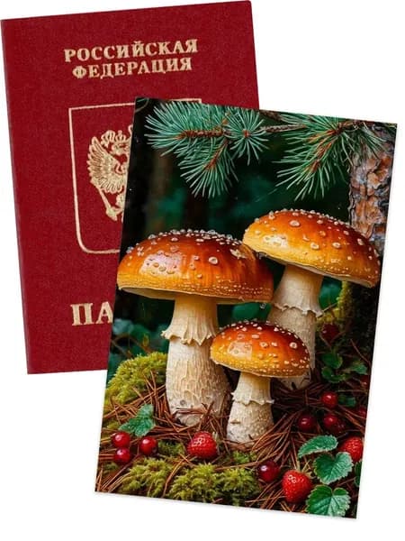 Чехол для паспорта грибами