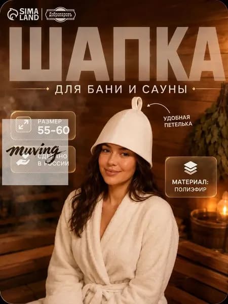 Банная шапка Добропаровъ из полиэфира для сауны и бани