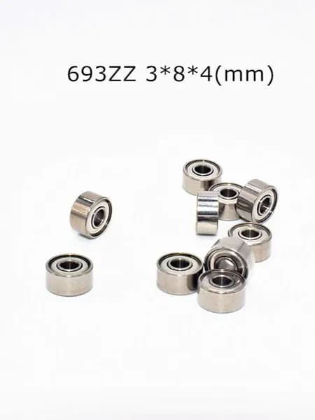 Миниатюрные подшипники 693ZZ 10шт 3 * 8 * 4 (мм) Металлические уплотнительные подшипники из хромистой стали