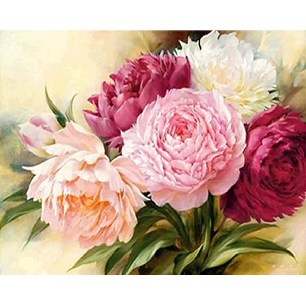 Цифровая живопись Роза 50x40 см без рамы, холст, акриловые краски, набор для творчества