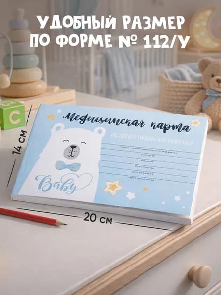 Медицинская карта ребенка в садик, История развития ребёнка. форма №112/у, 80 листов