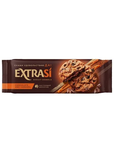 Печенье сдобное гранола ExtraSi шоколад и карамель, 150 г