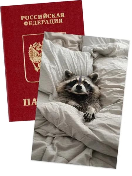 Обложка для паспорта енотом
