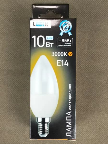 Лампа светодиодная LEEK LE SV E14 свеча 10W 3000K оригинал