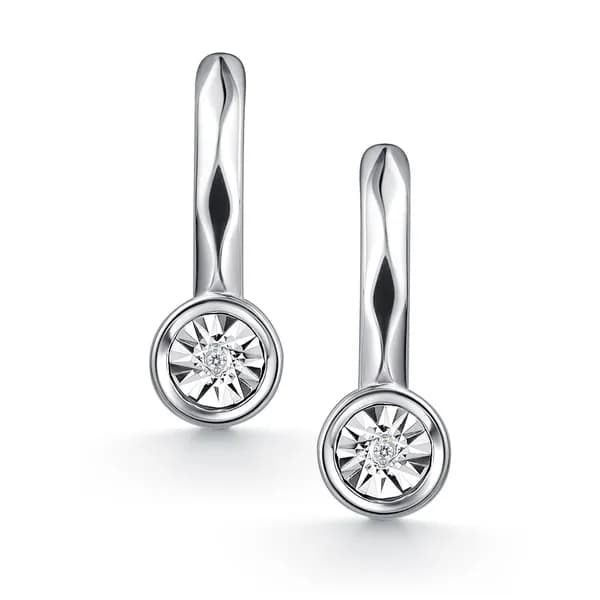 Серебряные серьги DIAMANT-ONLINE с бриллиантом 925 пробы