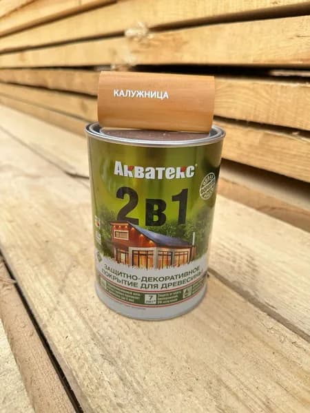 АКВАТЕКС Деревозащитный текстурирующий состав, цвет Калужница (0,8 л), формула 2 в 1: грунт и антисептик, полуматовое покрытие, Рогнеда