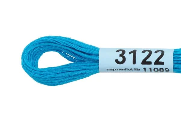 Мулине GAMMA нитки для вышивания 2 шт. по 8 м., 3122 ярко-голубой