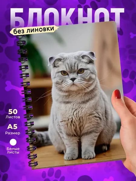 Блокнот без линовки А5 с котом