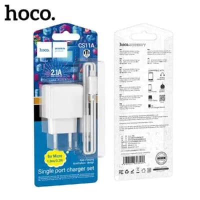 СЗУ-USB Micro HOCO CS11A 1м, 2.1A, White 6942007603591