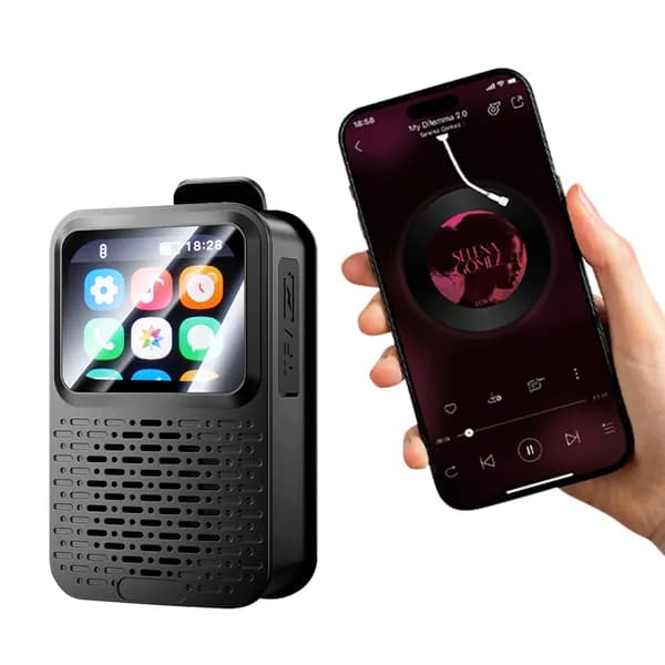 Умная Bluetooth-колонка V9 с сенсорным экраном, календарём, погодой, будильником, магнитным зажимом и защитой IPX5