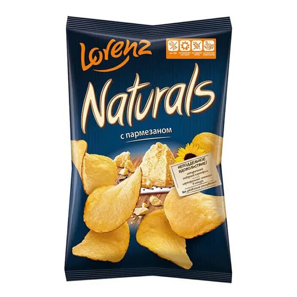 Чипсы картофельные Lorenz Naturals с пармезаном 100 г