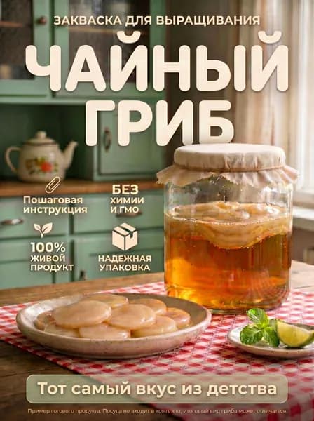 Чайный гриб, закваска для выращивания чайного гриба