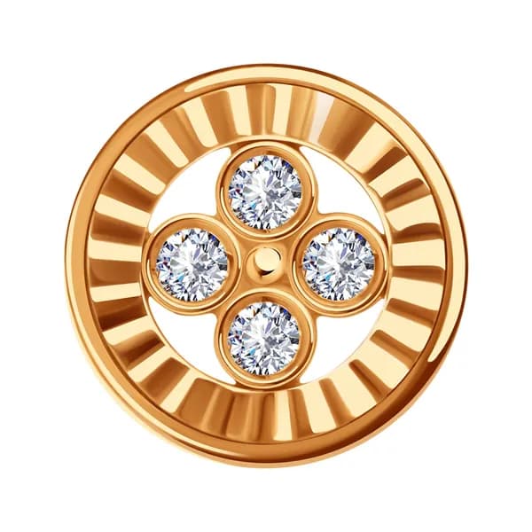 Золотая подвеска DIAMANT-ONLINE с фианитом 585 пробы