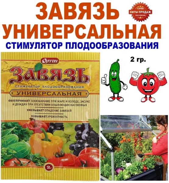 Удобрение ЗАВЯЗЬ УНИВЕРСАЛЬНАЯ для всех овощных и ягодных культур 2 гр.