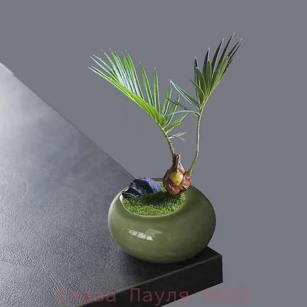 Горшок для цветов 3.80 см, 1 шт, цвет зеленый