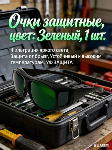 Очки защитные, цвет: Зеленый, 1 шт.