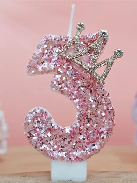 Свечи для торта цифра 0 "3", 7.5 см х 4 см, 1 шт