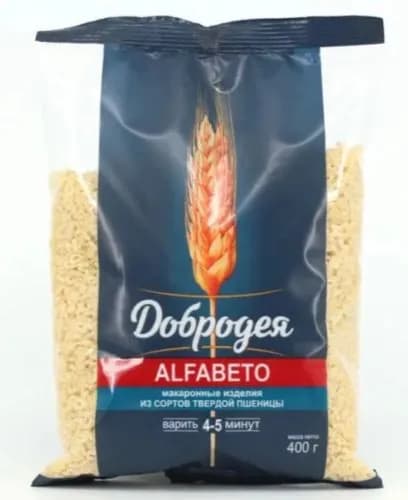 Добродея Макаронные изделия Алфавит Alfabeto, 400г
