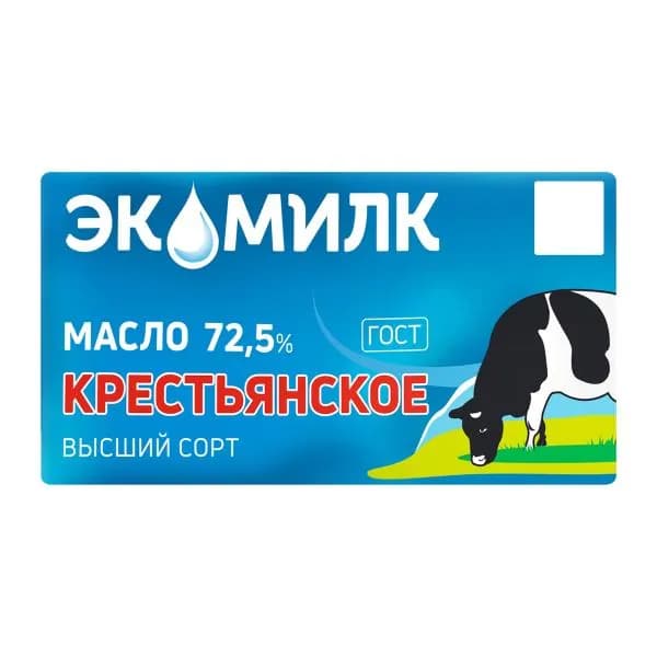 Сливочное масло Крестьянское Экомилк 72.5% 160г