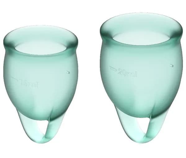 Набор менструальных чаш с хвостиком-петелькой Feel Сonfident Menstrual Cup Dark Green