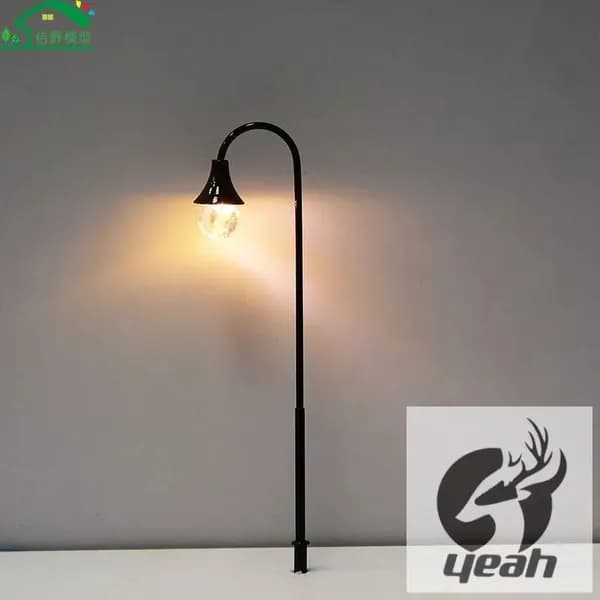 Уличный фонарь с одной головкой 1:87LED 3V-черный-теплый белый