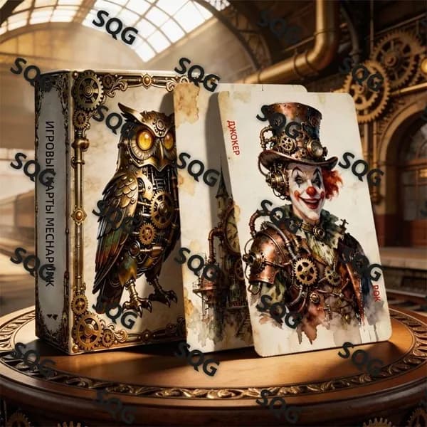Игровая колода карт в стиле стимпанк, 55 карт, бумажная основа, механические иллюстрации