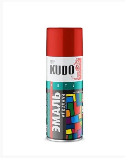 KUDO Аэрозольная краска, Глянцевое покрытие, Матовое покрытие, 520 л, 0.380 кг, коричневый