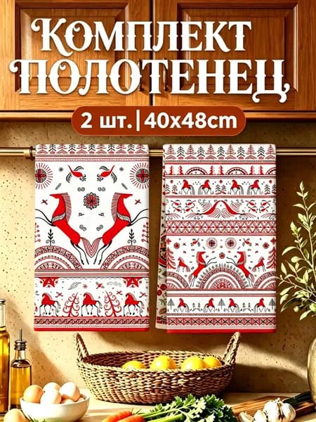 Полотенце кухонное, 40x48, 2шт