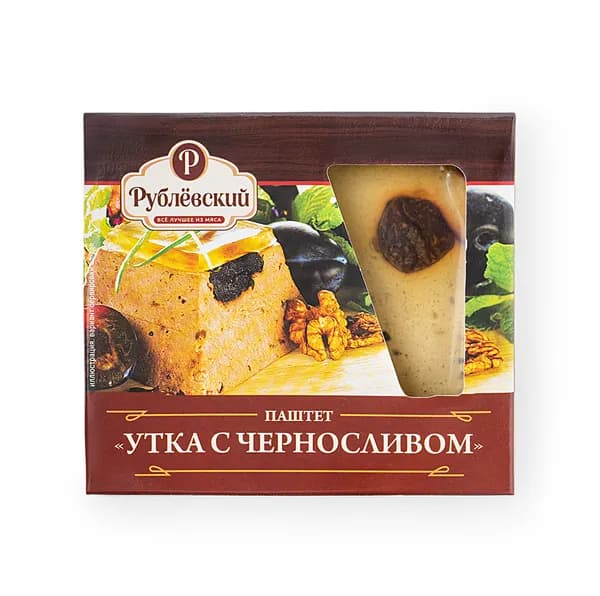 Паштет утка Деликатесный с черносливом, Рублевский , Россия