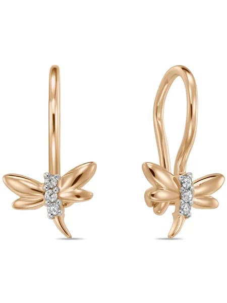 Серьги детские из красного золота с фианитами MIUZ Diamonds