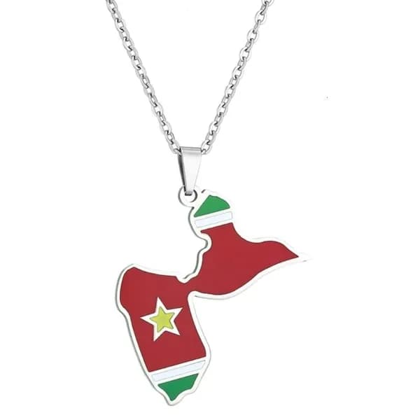 Карта мира из нержавеющей стали (подвеска-цепь), Серебро