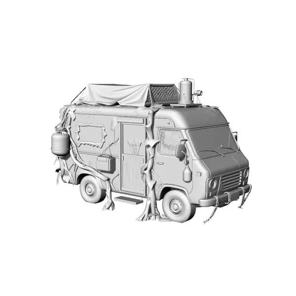 Сборная модель 1/160: Тюнингованный дом на колёсах для джунглей, 3D-печать, неокрашенная заготовка