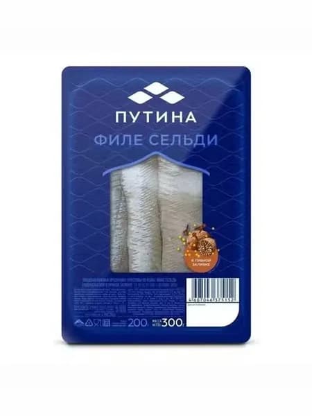 Сельдь соленая Путина филе в пряной заливке 300 г