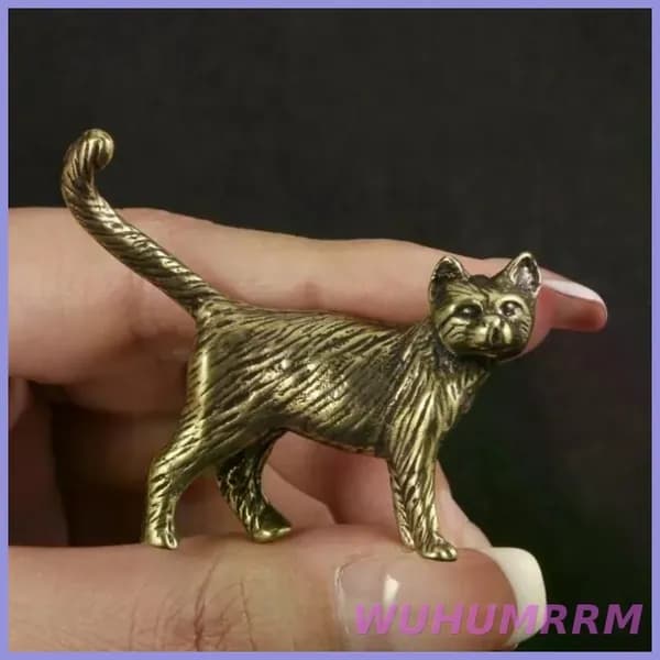 Винтажная статуэтка котенка из латуни