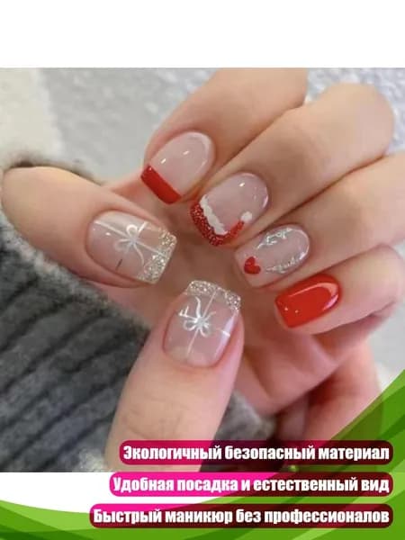 Накладные ногти Олень к Рождеству