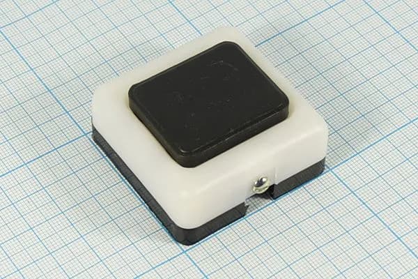 Кнопка для электрического звонка, А10.4-001, 250В, 0.4А, 50x50 мм, белая, черная, Q-3021