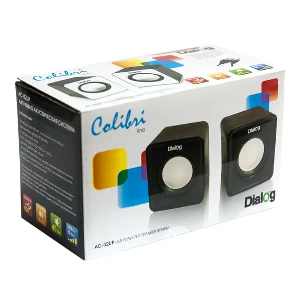 Dialog Colibri AC-02UP Black колонки для компьютера, ноутбука активные.