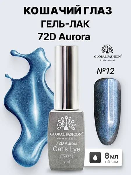 Гель лак кошачий глаз 72D Aurora, 12
