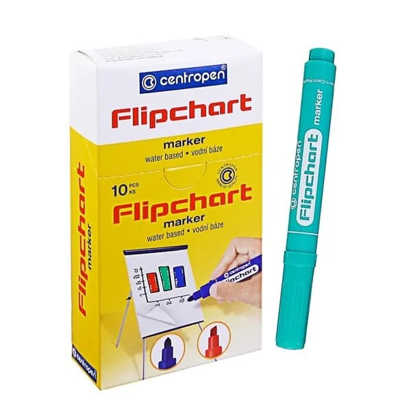 Маркер для флипчарта 5.0 мм Centropen 8550 FLIPCHART, линия 2,5 мм, цвет зеленый