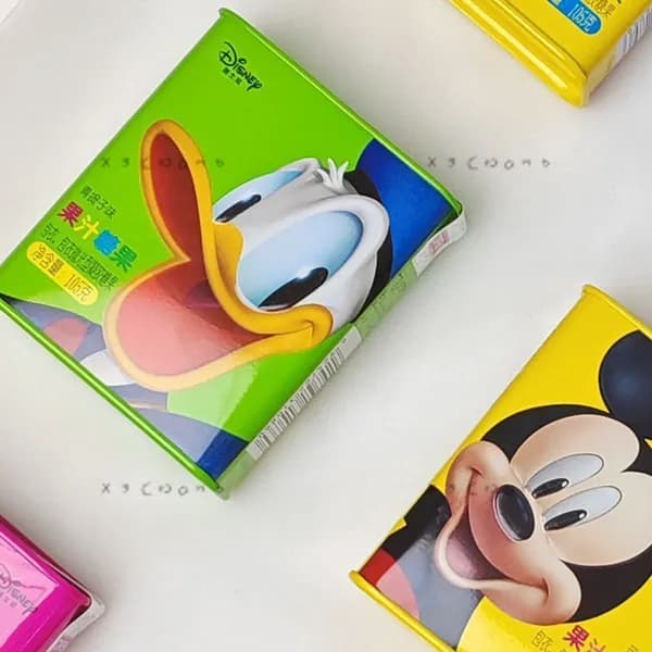 Жевательные конфеты с соком Disney, ассорти вкусов, 105 г, желейные леденцы с начинкой, официальная лицензияz