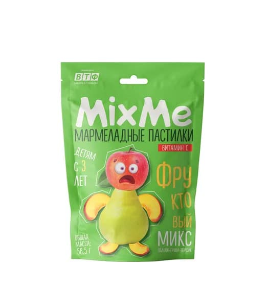 MixMe Витамин С Мармелад фруктовый микс яблоко/персик/груша 58,5г