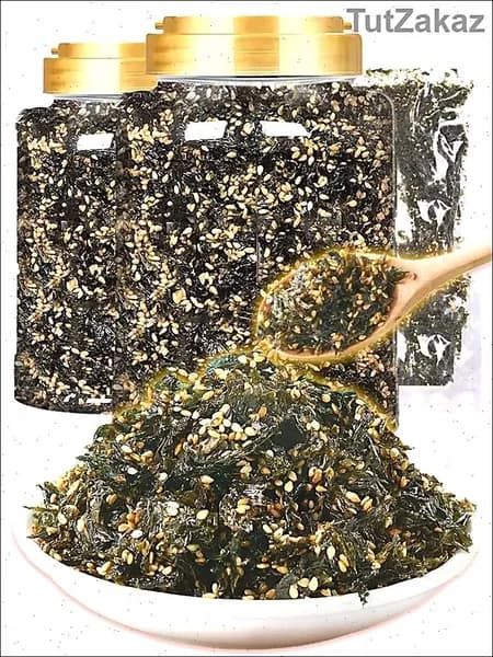 нори с кунжутом,морская капуста в кунжутном масле,чипсы из ламинарии