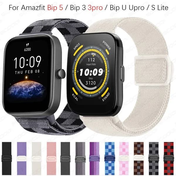 Регулируемый эластичный нейлоновый ремешок для умных часов Amazfit Bip 5/bip 3 3pro U pro S Lite
